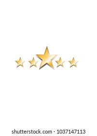 Five stars on the white background