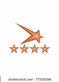 Five stars on a white background