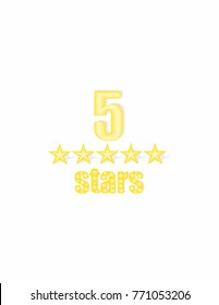Five stars on a white background