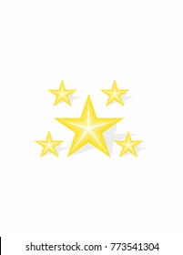 Five stars on the white background