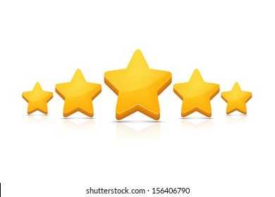 Five stars on white. Vector illustration