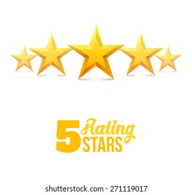 Five Stars On White. Vector Illustration