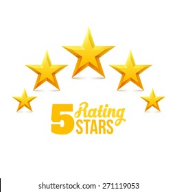 Five stars on white. Vector illustration