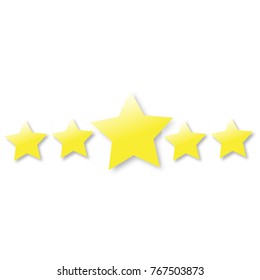 Five stars on white. Vector illustration