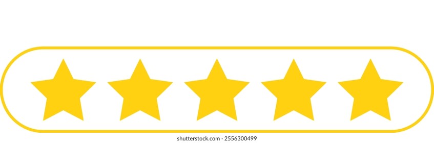 Five stars online customer product review flat icons for apps and websites feedback, customer experience rating message concept design. eps-10.