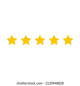 Five stars quality icon isolated on white background. Perfect for illustration