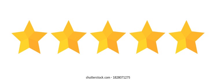 Five stars quality rating icon. Vector illustration.