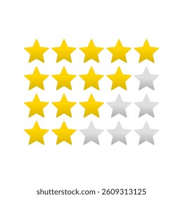Five stars quality rating icon. Customer feedback concept. Vector illustration.