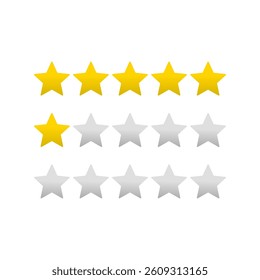 Five stars quality rating icon. Customer feedback concept. Vector illustration.