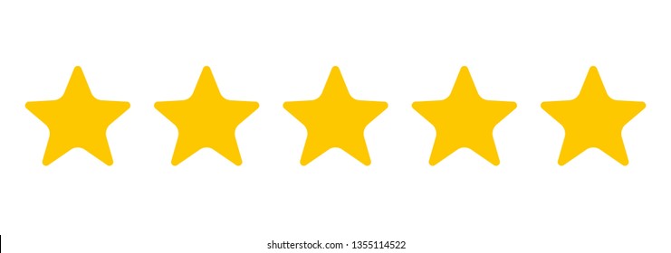 Five stars. Quality sign. Vector illustration