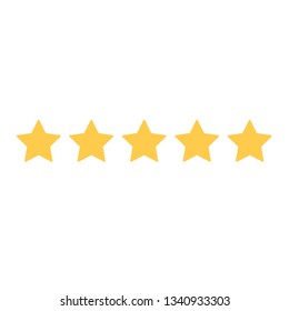 five stars rate for assessment of online application or service as a customer or user, feedback of the top rating