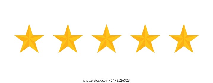 five stars rate flat design vector illustration