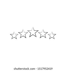 five stars rating.  black  stars - best, top