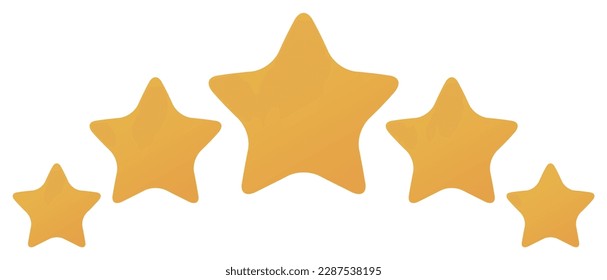 five stars rating button for experience reviews on application or website ,stars rating icon vector