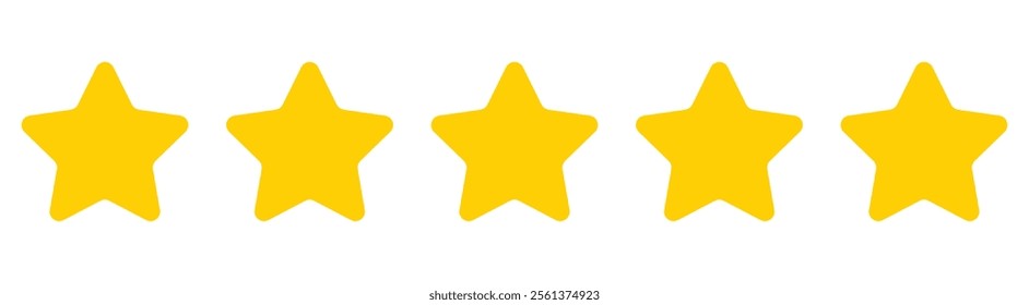 Five stars rating. Five stars customer product rating review. Yellow isolated five stars.5 stars rating review.