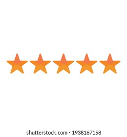 Five Stars Rating Gold icon. Win Prizes, Ratting, Award, Success concept. Vector illustration on white background.