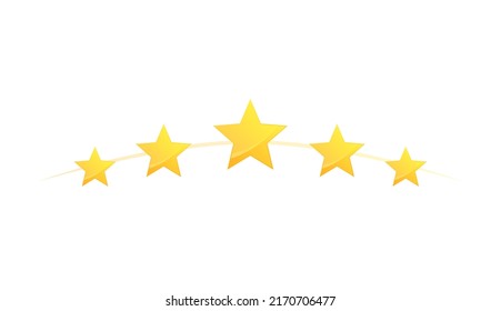 Five Stars Rating and High Level Concept Flat Design Icon