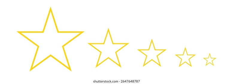 Five stars rating icon. Five stars customer product rating. Vector illustration. Premium quality. Golden stars.