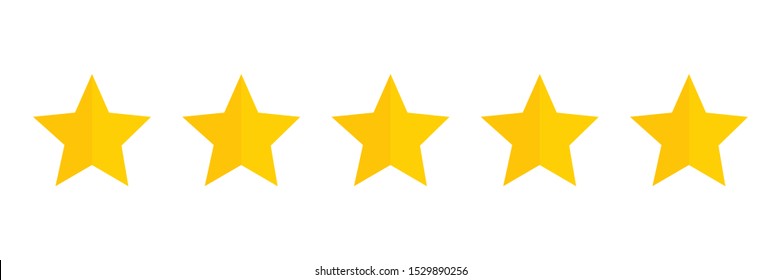 Five stars rating icon. Five golden star rating illustration vector. Premium quality customer service. Customer feedback ranking system. Feedback concept. EPS 10