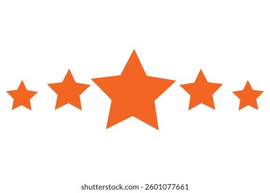 Five stars rating icon isolated on transparent background.