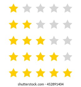Five stars rating icon isolated on white background.