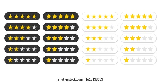 Five stars rating icon. Rate status level for app. Vector illustration.