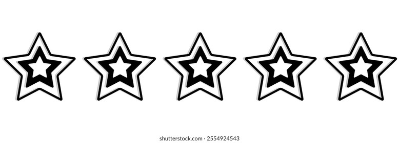 Five stars rating icon set. Five stars customer product rating icon . vector illustration on isolated background eps 10.