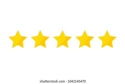 Five stars rating icon. Vector illustration