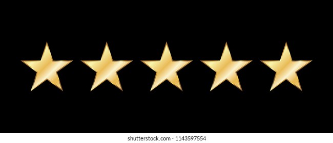 Five stars rating icon. Vector illustration