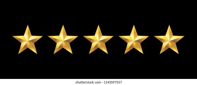 Five stars rating icon. Vector illustration