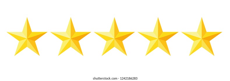 Five stars rating icon. Vector illustration