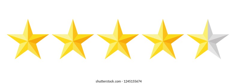 Five stars rating icon. Vector illustration