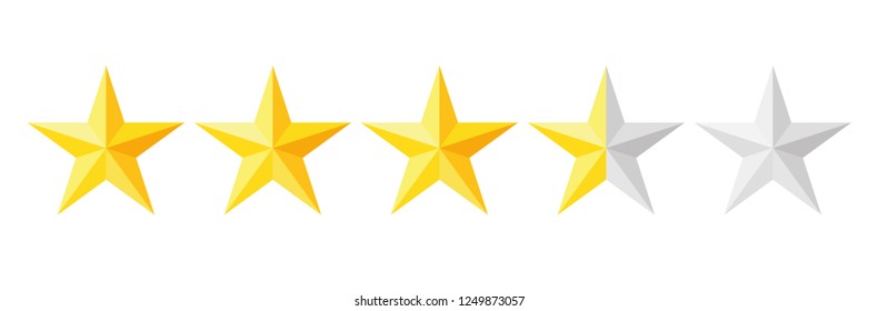 Five stars rating icon. Vector illustration