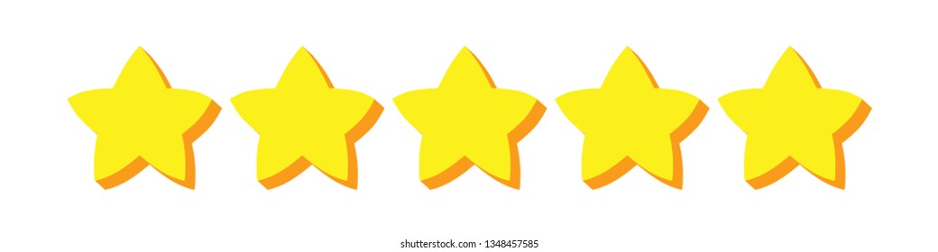 Five stars rating icon, vector
