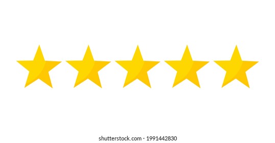 Five stars rating icon. Vector illustration