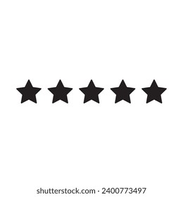 five stars rating icon vector on white background