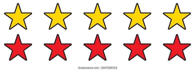 Icono de calificación de cinco estrellas Vector