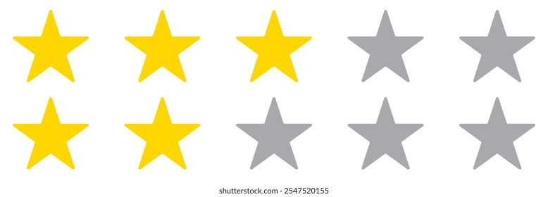 Ícone de classificação de cinco estrelas Vetor