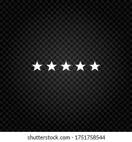 Five stars rating icon.Customer product rating review.Service rating symbol
