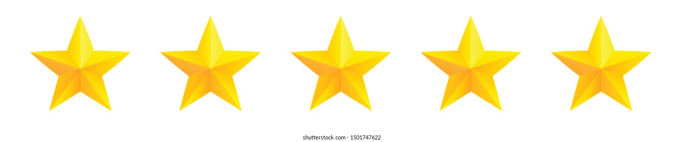 Five Stars Rating Icon.Five Stars Customer Product Rating Review - Stock Vector.