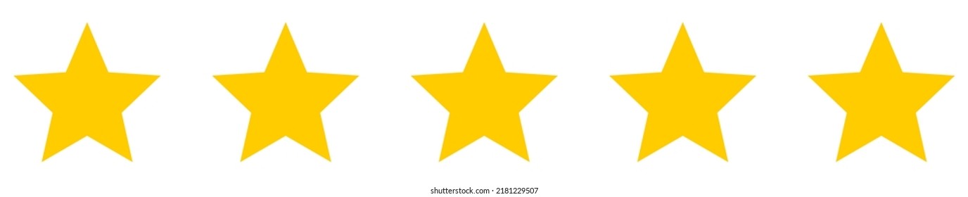 Five stars rating icons. Customer feedback concept. Quality shape design.