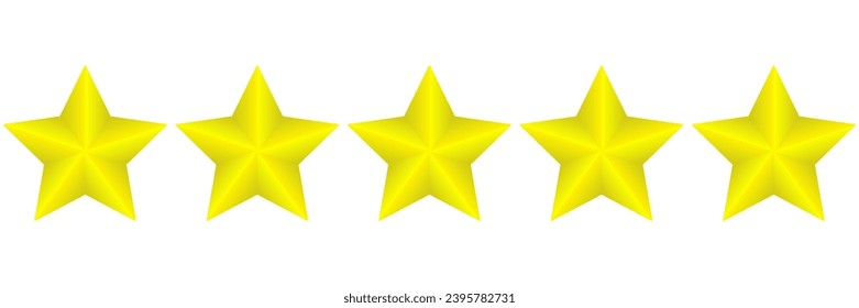 five stars rating isolated on white background