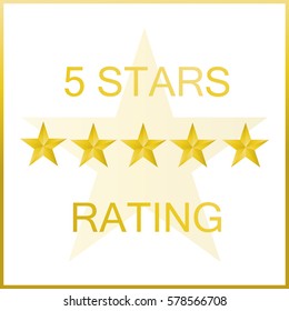 Five Stars Rating On White Background Stock Vector (Royalty Free ...