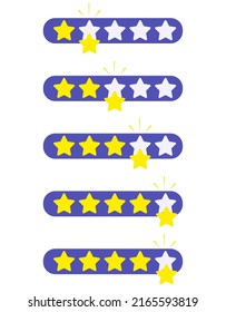 Five stars rating. One, two, three, four, five stars feedback from customer s. Flat icon for apps and websites.