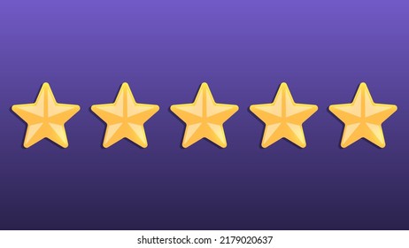 Five stars rating. pink and yellow rank stars