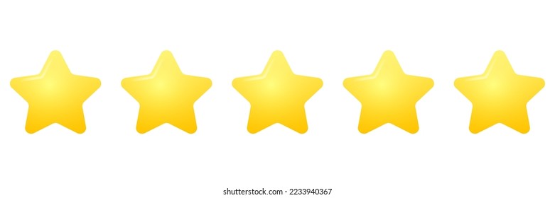 Five stars rating review flat icon on white background. service rating, feedback, satisfaction concept. Vector illustration