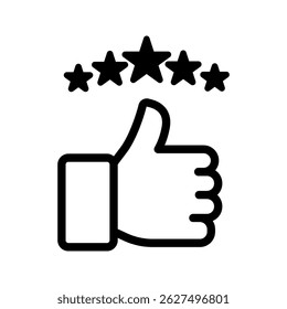 Five stars rating review icon. Feedback, Best seller, Quality icon isolated on white background. Vector illustration