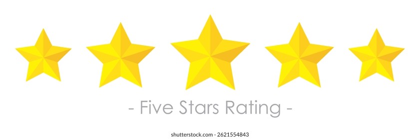 Five stars rating set icon, vector illustration