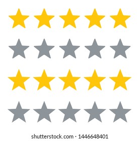 Five stars. Rating sign. Vector illustration