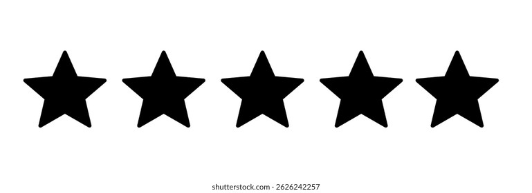 Five Stars Rating. Vector graphic illustration for any purposes.
